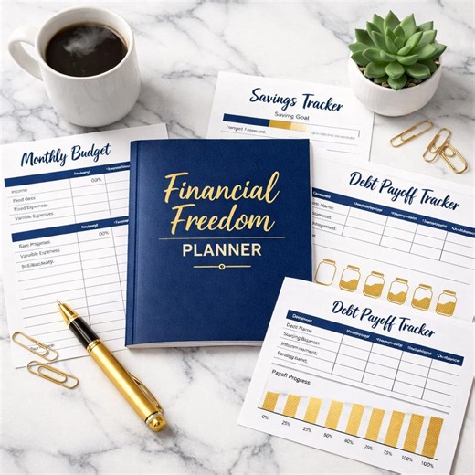 Financial Freedom Planner 2026 | Budget, Debt, Savings Tracker (digital Download) - Etsy