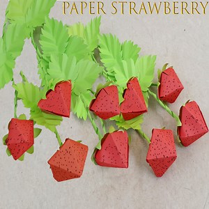 DIY PAPER STRAWBERRY / Paper Crafts For School / Paper Craft / Easy Origami / paper Strawberry | Rana Craft