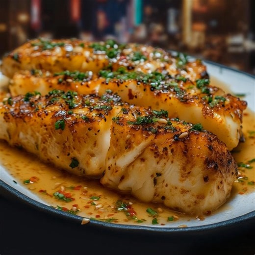 🐟✨ Garlic Butter Cod Strips with Sweet Chili Lime Sauce ✨🐟 🛒 For the cod: 500g cod fillets, cut into strips 3 tbsp butter 🧈 3 cloves garlic, minced Full Recipe in Comments 💬 | Ania Recipes