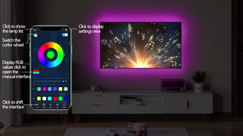 LED Lights for TV, 16.4ft LED Lights for 45-75 Inch TVs, RGB TV Backlight Behind, Music Sync Bluetooth APP & Remote Control Strip Lights USB Powered for Bedroom, Gaming, Home Décor