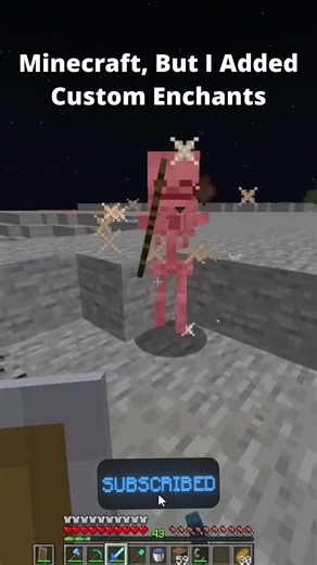 Minecraft, But I Added Custom Enchants #minecraft #gaming #shorts