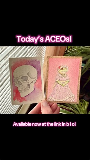 Auction starts today, 3/6/26! #aceo #artcommunity #miniaturepainting #watercolorart #tinyart