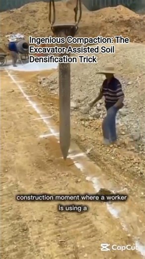 Ingenious Compaction:The Excavator-Assisted Soil Densification Trick#SoilCompaction#ConstructionHack