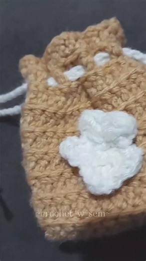 How to crochet a cute mini drawstring pouch 🧶✨ #crochet #handmade