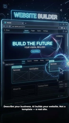 AI Website Builder just launched. Describe what you do. Get a full website. Not a template. Dep