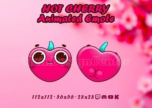 Hot Cherry Cute Heart · Animated Emote · Chat Emoticon · Twitch, Discord, Youtube, Kick · Funny Streaming Overlay · Meme Reaction - Etsy