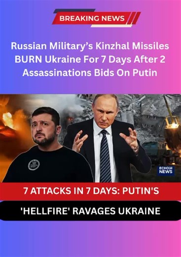 Russia has launched a massive wave of retaliatory strikes across Ukraine, deploying high-precision weapons including deadly Kinzhal hypersonic missiles. Moscow says the attacks were carried out in response to what it calls Kyiv’s “terrorist attacks” on civilian targets inside Russia. According to the Russian Ministry of Defence, one large-scale and six group strikes were conducted over the past week, targeting facilities critical to Ukraine’s war effort. Russia claims it destroyed long-range dro