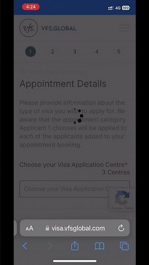 VFS Global appointment
