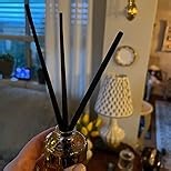 HOSSIAN 50pcs Reed Diffuser Sticks - Wood Rattan-Reed Sticks -Essential Oil Aroma Diffuser Sticks- Spa-Aromatherapy(Black7.87/20cm)