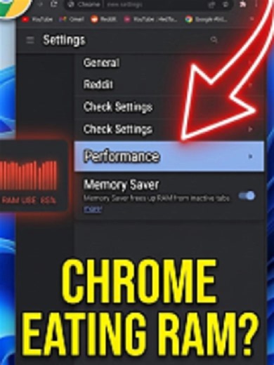 Chrome is secretly using your RAM 😳 Fix it in seconds! Is Google Chrome using too much memory? Chrome has a built-in Memory Saver feature that helps reduce memory usage by putting inactive tabs to sleep. Enable this setting and make your browsing experience smoother. Follow @cyberfluxtech111 for more Windows, Chrome, and PC tips. #ChromeTips #TechTok #WindowsTips #PCTricks #FYP
