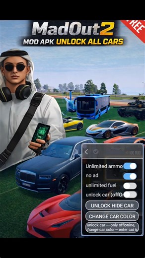 💥 MadOut2 MOD APK Download | Unlock Everything (Cars, Tank, Bus)#madout2 #shorts