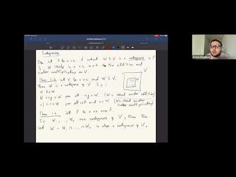Linear Algebra, Lecture 1 (Review: Vector Spaces)