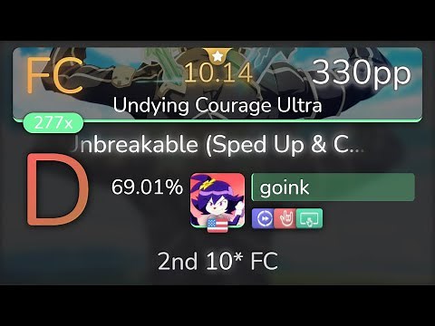[10⭐] goink | Fireflight - Unbreakable [Undying Courage Ultra] +DTHRTD 69.01% {FC} - osu!