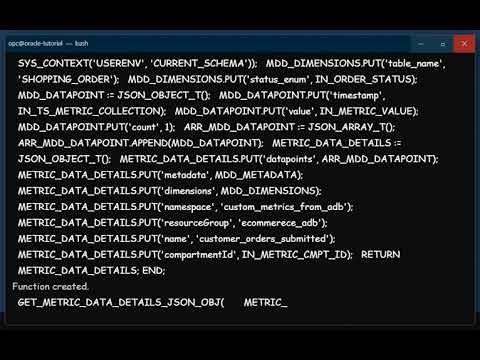 Publish custom metrics from Oracle Autonomous Database using Oracle Cloud Infrastructure Monitoring