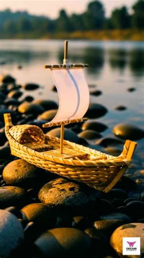 Can This Tiny Bamboo Boat Really Float on the River? 🌿🚣‍♂️ #shorts