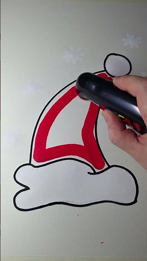 How to draw a Santa hat #art #satisfying
