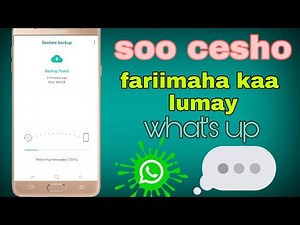 dib usoo cesho fariimihii kaa lumay what's upka ee muhiimka...