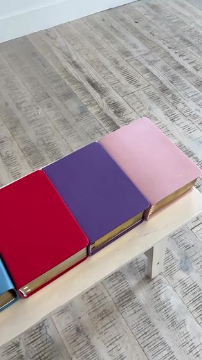 Even though we see these color scriptures every day, I’m still in awe🤭💘 we have over 40 colors to choose from & here’s everything you can customize with your set: ✨leather color ✨# of ribbons ✨ribbon colors ✨button snap ✨embossing (name,symbols) ✨protective coating #ldsbookstore #lds #colorscriptures #ldstiktok #mormon #bookbinding #mormontiktok #ldsmission #calledtoserve #ldsmissionary #fyp #latterdaysaint