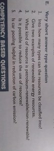 Into how many types can the resources be classified?Give two e... | Filo