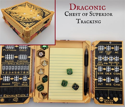 Draconic Chest of Superior Tracking - Dungeons and Dragons Dice Tray, Character Tracker, and More in One Convenient Box Fit for a Dragon! - Etsy