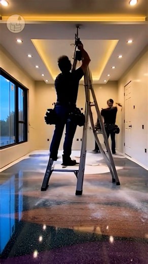 Modern Office Renovation Timelapse | 3D Epoxy Flooring & Tray Ceiling Installation