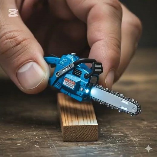 Ultra-Realistic Mini Chainsaw Macro Action – Cutting Wood, Fruits & Paint