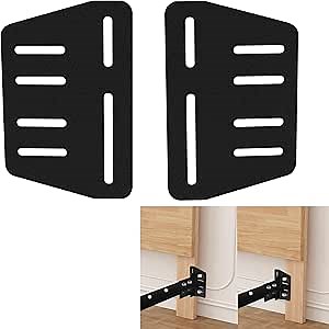 2 PCS Bed Frame Adapter for Headboard, Heavy Duty Bed Frame Adapter Connector, Queen Bed Modification Plate for Metal Bed Frame Width, Easy Headboard Attachment Kit for Headboard and Footboard