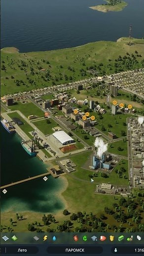 Getting gas on the neighboring island - FERRYCITY #citiesskylines2 #shorts