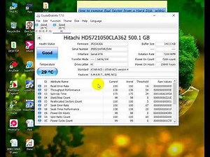 How to remove Bad Sector from a Hard Disk Temporary using CrystalDiskInfo Software within 2 Minutes