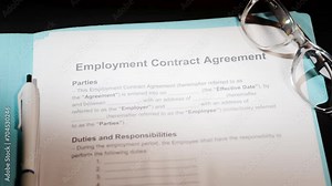Employment contract agreement business document