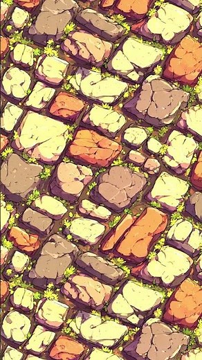 Animated Texture Loop – Stylized Stone & Grass Pattern | 3D Seamless Background at 60FPS | Enjoy