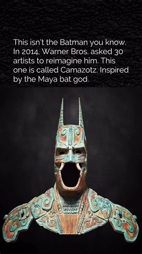 Basically on Instagram: "In 2014, to celebrate Batman’s 75th anniversary, Warner Bros. asked 30 artists to reimagine the Dark Knight with fresh cultural perspectives. Created by Humberto Ramos, Camazotz is inspired by the Maya bat god. #batman #camazotz"