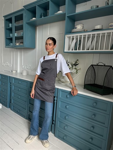 Custom Logo Apron for Women, Personalized Cotton Kitchen Apron, Embroidered BBQ Workwear, Chef Cover-up, Gift for Her - Etsy