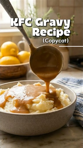 🍗🤎 KFC Gravy Recipe (Copycat) – Silky, Savory Fast-Food Classic (Secret-Style Brown Gravy • 10-Minute Recipe • Better Than Takeout) If you’ve ever wondered why KFC gravy hits different… this is it 🔥🤎 Deep, savory, silky-smooth brown gravy with that signature peppery, chicken-forward flavor — perfect over mashed potatoes, fried chicken, biscuits, or fries. This copycat version brings that creamy, glossy comfort straight to your kitchen. And yes… you’re going to want extra. ⏱️ Recipe Details P