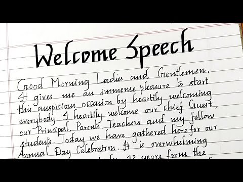 Welcome speech in english//Welcome speech//How to write inauguration speech//World Best Handwriting