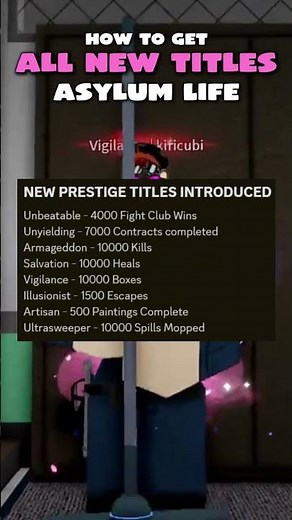 Asylum life how to get all the new titles #roblox #asylumlife #mm2