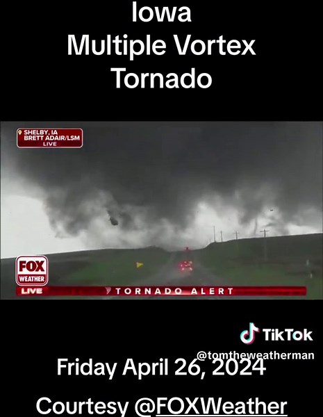 Multiple Vortex Tornadoes in Iowa on April 26, 2024