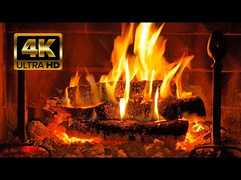 The Best Fireplace Background (10 Hours) 4K Fireplace With Burning Logs And Crackling Sound.