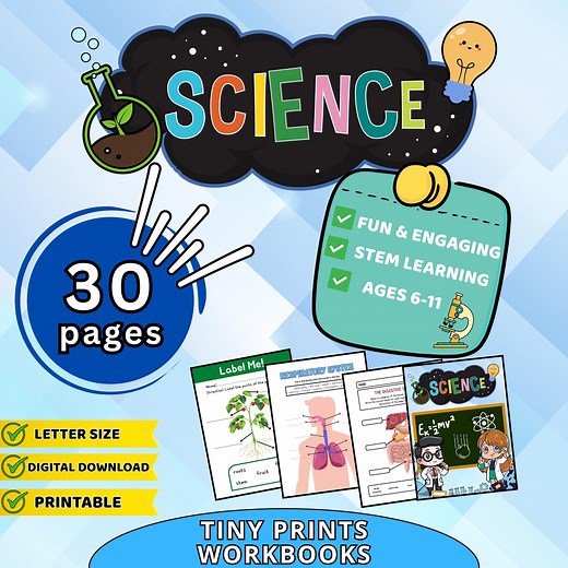 Science Worksheets for Kids: 30-page STEM Activities (PDF Download) - Etsy
