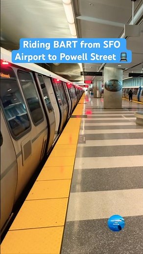 Riding 🌁San Francisco BART 🚊system from SFO Airport to Downtown Powell Street! #shorts