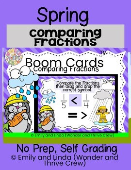 Comparing Fractions Boom Cards | Digital Math Centers | Self-Grading Activity