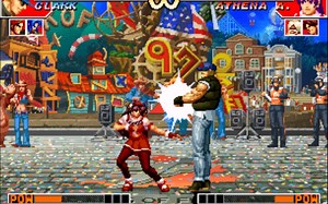 拳皇97 BUG克拉克VS麻宫雅典娜 抛掷BUG 改动的打击BUG