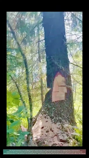 Cutting a Massive Pine Tree with Professional cutting trees Technique