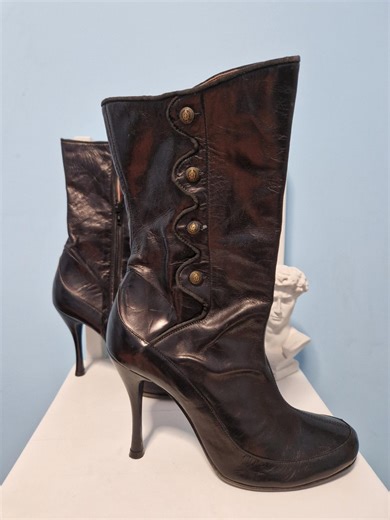 Vintage La Perla Italian Leather Boots Size 41 Brown High Heel Boots Vero Cuoio Made in Italy Elegant Women’s Boots Insole 26 Cm - Etsy