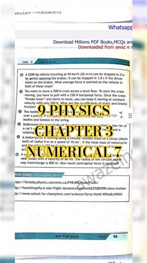 Numerical 7 of Chapter 3 Dynamics Class 9 Physics #class9physicsnumericalschapter3 #9physics #board