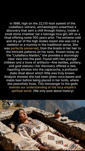 Frozen in time for 500 years, this Inca maiden gives us a rare window into ritual sacrifice. #history #archaeology #ancienthistory | Archeostory