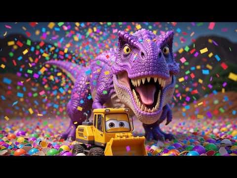 GIANT SURPRISE EGGS Hatching! 🦖 Scoopy Excavator & Glowing Dinosaurs | 1 HOUR