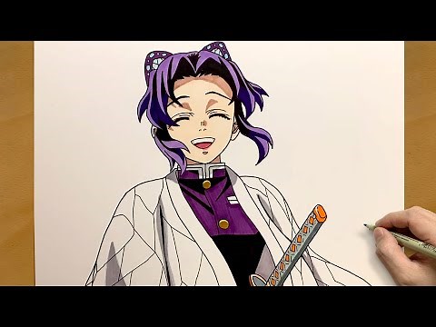 Shinobu Kocho Drawing Step by Step || Demon Slayer Anime Art || Easy Anime Drawing Tutorial