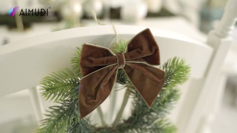 AIMUDI Brown Velvet Bows 4" Christmas Bow for Gift Wrapping Velvet Bows for Tree, Holiday Crafts, Wreath, Garland, Staircase, Home Outdoor Winter Christmas Decorations, 12 PCs