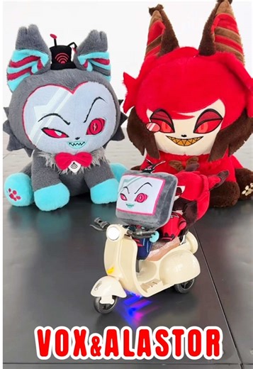 Vox & Alastor motorcycle!!!#vox #alastor #alastoredit #plushies #plushshop